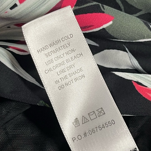 Swimsuits For All Women's Floral One Shoulder Takini Swim Top Black Size 24 - Picture 12 of 14